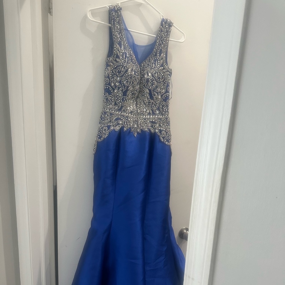 Navy with silver accent dress women’s - Picture 5 of 6